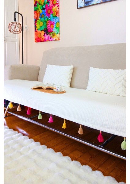 Home Koltuk Örtüsü Püsküllü Çekyat Örtüsü 200 x 95