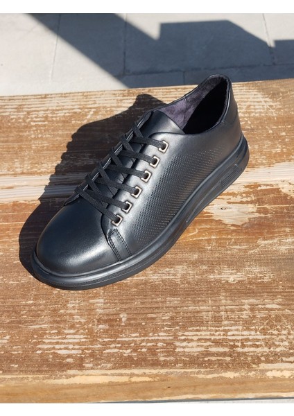 Erkek Sportif Mevsimlik Kundura Hakiki Deri Kauççuk Taban Ortobetik ve Bağcıklı