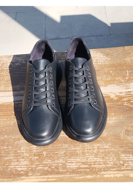 Erkek Sportif Mevsimlik Kundura Hakiki Deri Kauççuk Taban Ortobetik ve Bağcıklı indirimleri