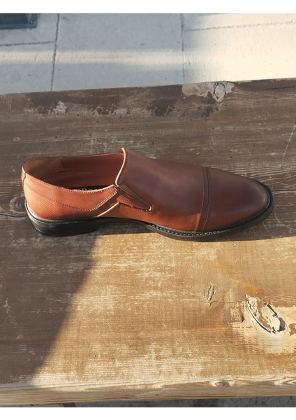 Erkek Kışlık Kundura Hakiki Iç Dış Deri Kauççuk ve Kaymaz Taban Bağcıksız Taba Rengi fırsatları
