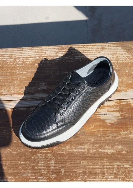 Yazlık Erkek Sportif Kundura Hakiki Iç Dış Deri Faylon Taban Bağcıklı ve Ortopedik