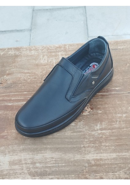 Erkek Kışlık Kundura Hakiki Deri Kauççuk Taban Otobetik ve Bağsız