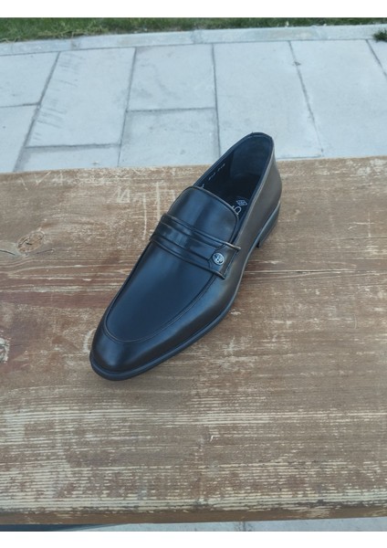 Erkek Kışlık Kundura Hakiki Deri Kauççuk Taban Bağcıksız