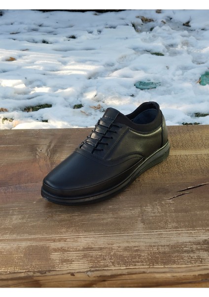 Erkek Kışlık Sportif Kundura Hakiki Deri Kaymaz Kışlık Taban Akıllı Bağcık ve Ortopedik indirimleri