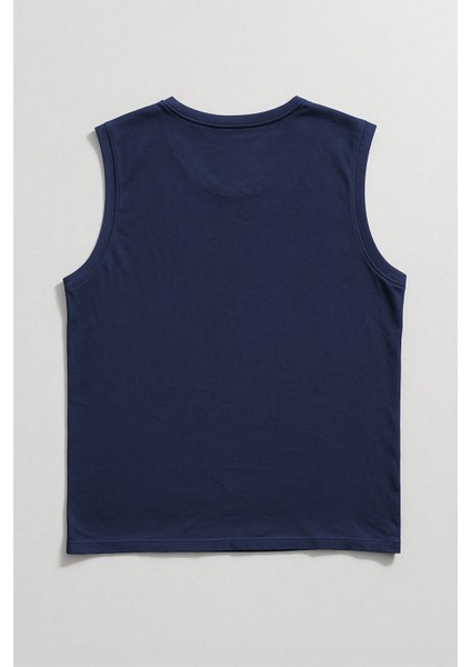 Erkek %100 Pamuk Bisiklet Yaka Shark Baskılı Kolsuz T-Shirt modelleri