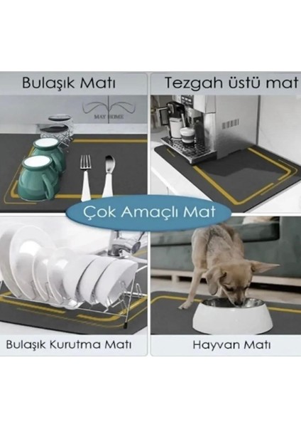Lacivert Bulaşık Kurutma Örtüsü Tezgah Üstü Bulaşık Matı Süper Emici Bulaşıklık Matı 35*50 fiyatları