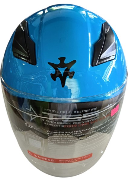 Güneş Vizörlü Açık Motosiklet Kaskı (Mavi) fiyatları