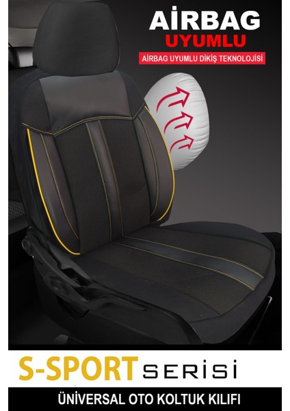 Ford Transıt Connect 2013-UYUMLU Oto Koltuk Kılıfıs-Sport Serisi- Sarı modelleri
