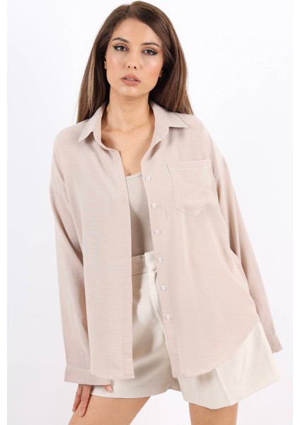 Kadın Well Taş Keten Gömlek