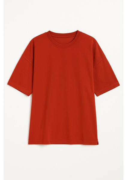 Erkek Bisiklet Yaka Oversize %100 Pamuk T-Shirt fiyatları