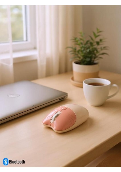Sevimli Kedi Kablosuz Pudra-Bej Mouse Bluetooth + Dual Mode fırsatları