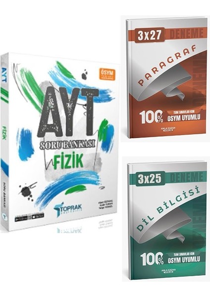 Toprak Yayıncılık 2026 Ayt Fizik Soru Bankası+Anla Kazan Paragraf+Dilbilgisi
