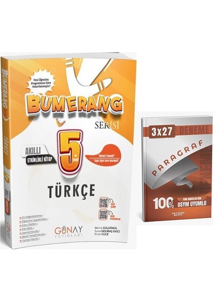 Günay Yayınları 2026 5. Sınıf Türkçe Bumerang Etkinlikli Akıllı Defter Kitap+Anlakazan Paragraf