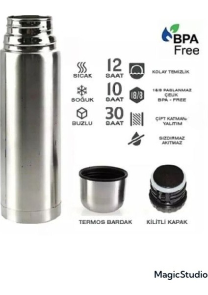 Çelik 750 ml Inox Mama Termosu Evde Kampta Ofiste Içi Dışı Çelik Kırılmaz fırsatları
