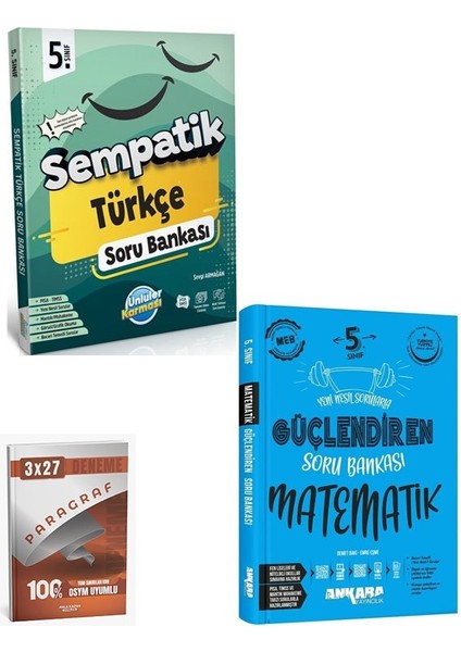 Ünlüler+Ankara 2026 5. Sınıf Türkçe+Matematik Sempatik Soru Bankası Seti+Anla Kazan Paragraf