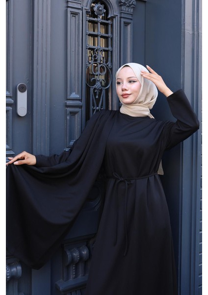 Şal Detaylı Elbise Siyah HM2792 fiyatları