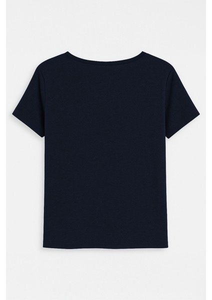 Kadın V Yaka Kısa Kollu Ince Esnek T-Shirt modelleri