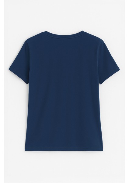 Kadın V Yaka Kısa Kollu Düz T-Shirt modelleri