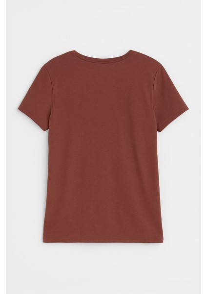 Kadın V Yaka Kısa Kollu Düz T-Shirt modelleri