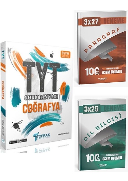 Toprak Yayıncılık 2026 Tyt Coğrafya Soru Bankası+Anla Kazan Paragraf+Dilbilgisi