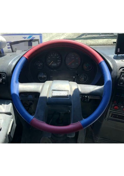 Dikişli Direksiyon Kılıfı Bordo Deri Mavi Deri Siyah Dikişli Otokar Otobüs 2008 Kasa