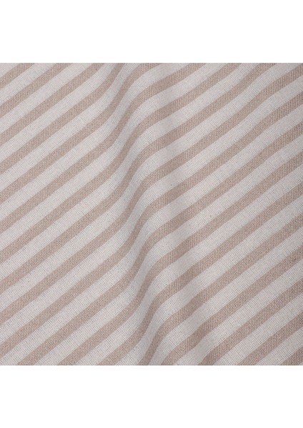 Bej Çizgili Keten Kumaş - Yıkanmış Kumaş 100X230CM fiyatları