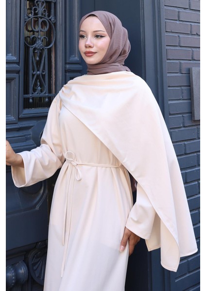 Şal Detaylı Elbise Bej HM2792 fiyatları