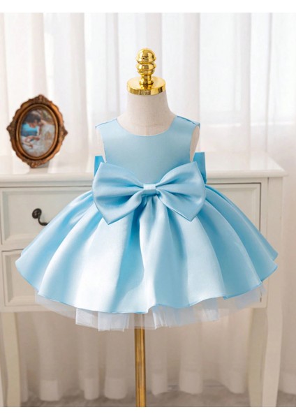 Kız Bebek Seda Model Bebe Mavisi Doğum Günü Elbise