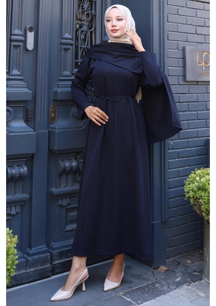 Şal Detaylı Elbise Lacivert HM2792 fırsatları