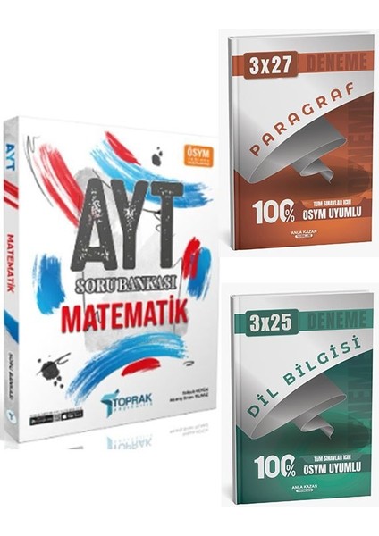Toprak Yayıncılık 2026 Ayt Matematik Soru Bankası+Anla Kazan Paragraf+Dilbilgisi