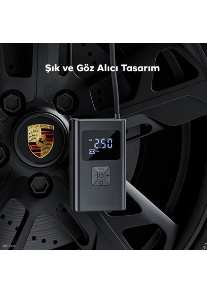 Zhltools ST-5522 Şarjlı Lastik Şişirme Hava Kompresör Pompası 12V LED Işıklı modelleri