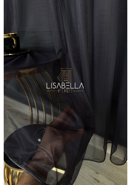 Saf Elegans Koyu Antrasit Renk (1x2.5 Pile Dikişli) Orjinal Ağır Gramajlı Tül Perde fiyatları