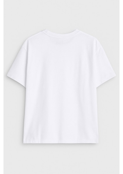 Kadın Bisiklet Yaka %100 Pamuk Side Baskılı Kısa Kollu T-Shirt modelleri