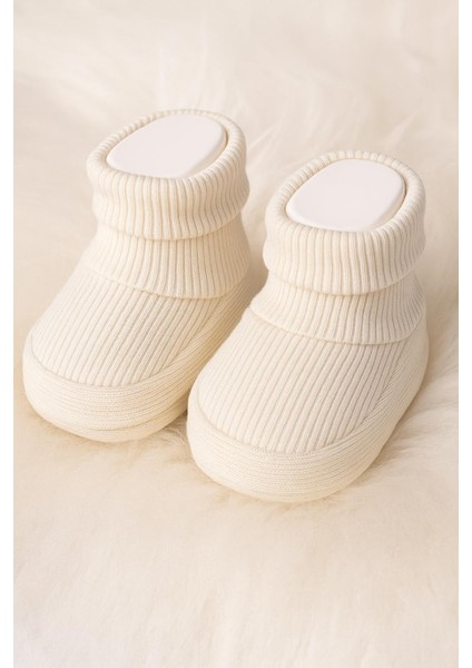 %100 Organik Unisex Bebek Patik Fitilli Esnek Bebek Patiği