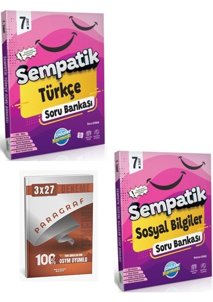 Ünlüler 2026 7. Sınıf Türkçe+Sosyal Bilgiler Sempatik Soru Bankası Seti+Anla Kazan Paragraf