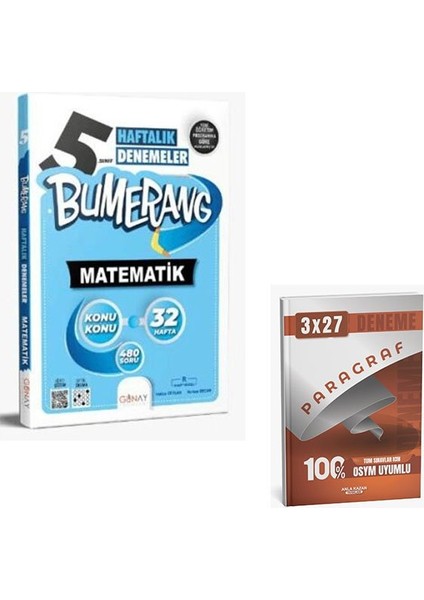 Günay Yayınları 2026 5. Sınıf Bumerang 32 Haftalık Matematik Denemeleri+Anlakazan Paragraf
