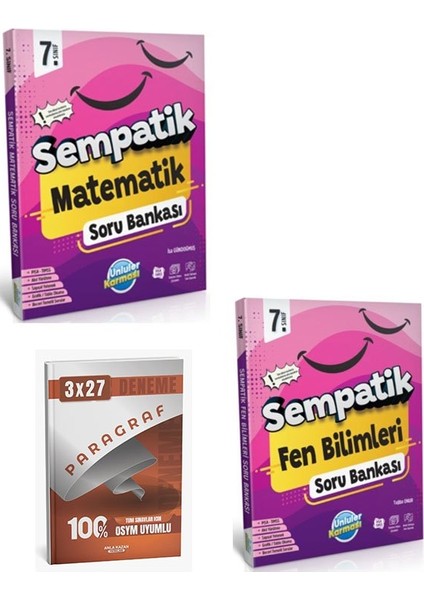 Ünlüler 2026 7. Sınıf Matematik+Fen Bilimleri Sempatik Soru Bankası Seti+Anla Kazan Paragraf