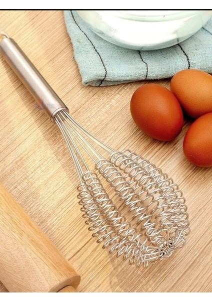 Helezon Paslanmaz Büyük Boy 30 cm Yaylı Çırpıcı / Çırpma Teli