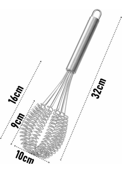 Helezon Paslanmaz Büyük Boy 30 cm Yaylı Çırpıcı / Çırpma Teli fırsatları