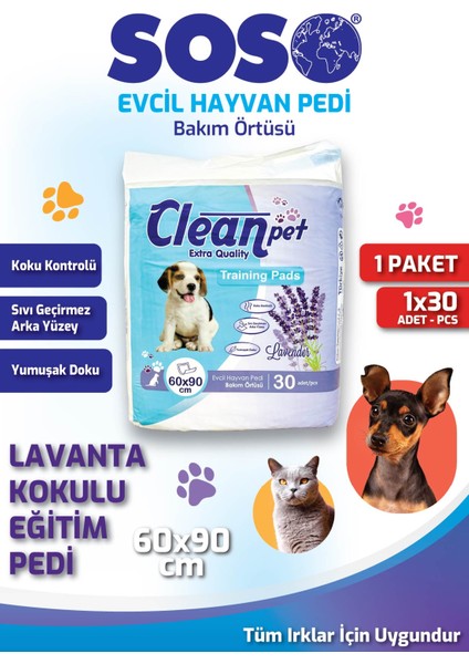 30’lu Paket 60 x 90 cm - Cleanped Kedi Köpek Çiş Ped’i – Eğitim Pedi