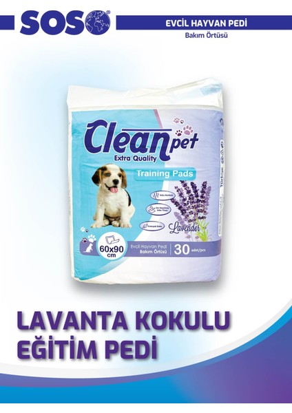 30’lu Paket 60 x 90 cm - Cleanped Kedi Köpek Çiş Ped’i – Eğitim Pedi modelleri