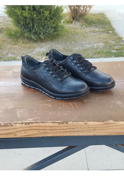 Erkek Sportif Kışlık Kundura Hakiki Deri Kauççuk Taban Ortobetik ve Bağcıklı fırsatları