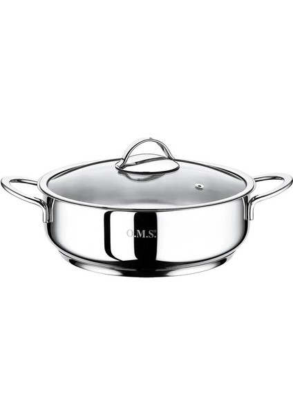 2038 Sl - 2 Parça 1. Sınıf Paslanmaz Çelik, Indüksiyonlu 24X8 cm - 3,0 Litre Basık Tencere, Gümüş fiyatları
