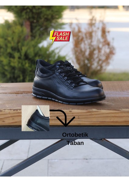 Erkek Sportif Kışlık Kundura Hakiki Deri Kauççuk Taban Ortobetik ve Bağcıklı modelleri
