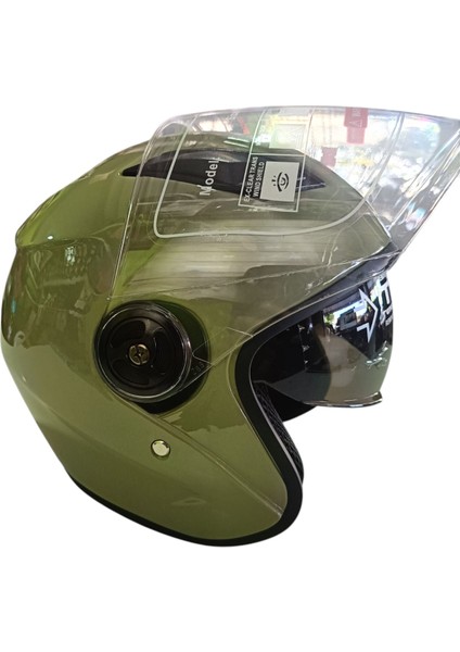 Güneş Vizörlü Açık Motosiklet Kaskı (Haki) modelleri