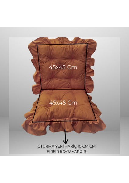 Saçaklı Sandalye Minderi 45X45 cm 4'lü Takım Kırmızı fiyatları