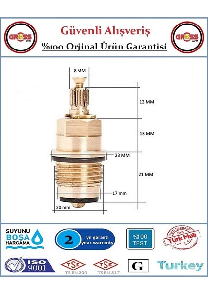 Salmastra Musluk Içi - %100 Prinç - Contalı - 2 Adet modelleri