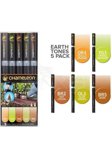 Marker Kalem 5li Set Earth Tones