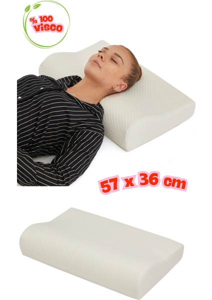 Visco Boyun Destekyastığı Ortopedik Memory Foam Yastık Boyun Kavisinidestekleyici Yastık