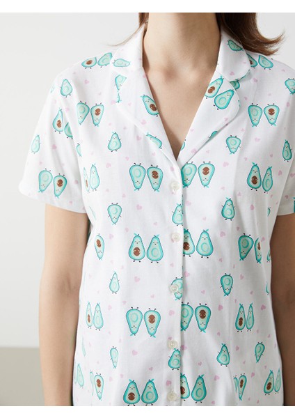 Yeni Sezon Gomlek Yaka Desenli Hamile Pijama Takimi - S57885Z8 modelleri